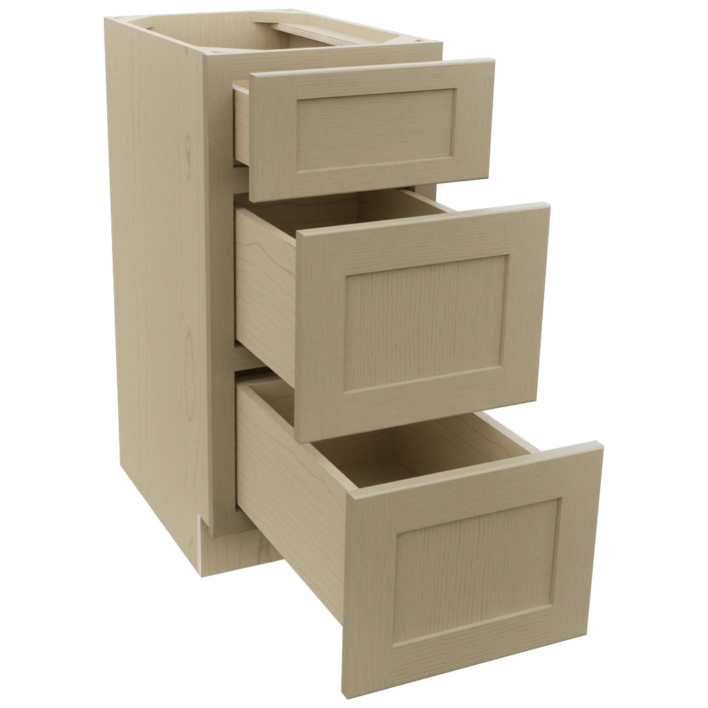 Fabuwood Galaxy Desert Oak VDB15-34 Vanity Drawer Cabinet, Open View