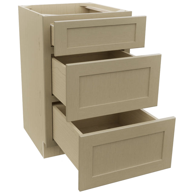 Fabuwood Galaxy Desert Oak VDB21-34 Vanity Drawer Cabinet, Open View