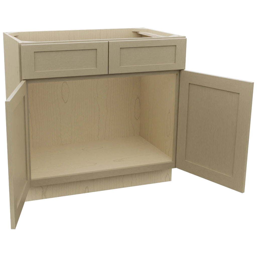 Fabuwood Galaxy Desert Oak VSB36-34 Vanity Sink Cabinet, Open View