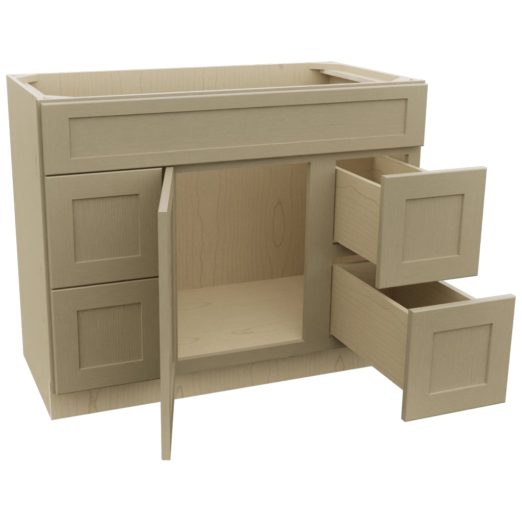 Fabuwood Galaxy Desert Oak VSD30DL Vanity Combo Cabinet, Open View