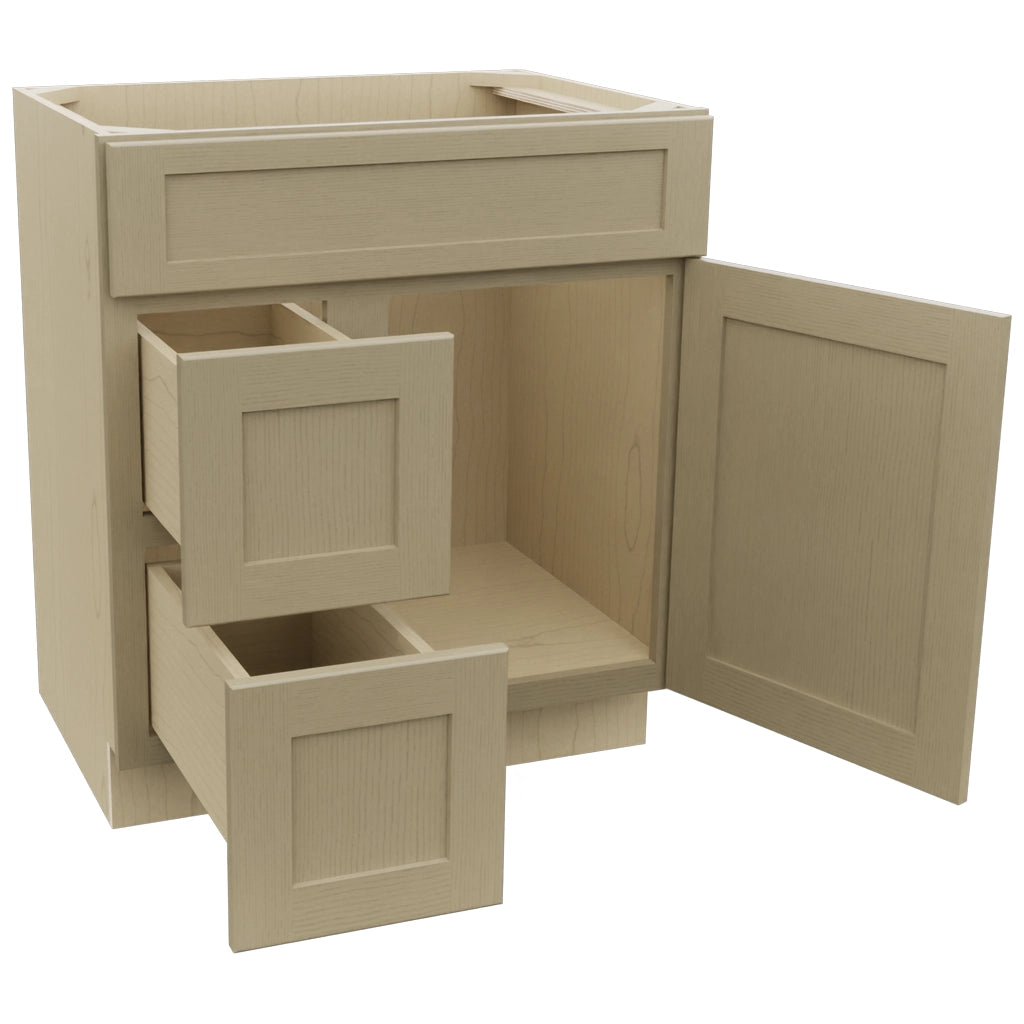 Fabuwood Galaxy Desert Oak VSD36DL Vanity Combo Cabinet, Open View