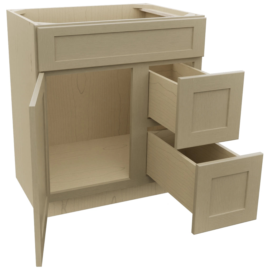 Fabuwood Galaxy Desert Oak VSD36DR Vanity Combo Cabinet, Open View