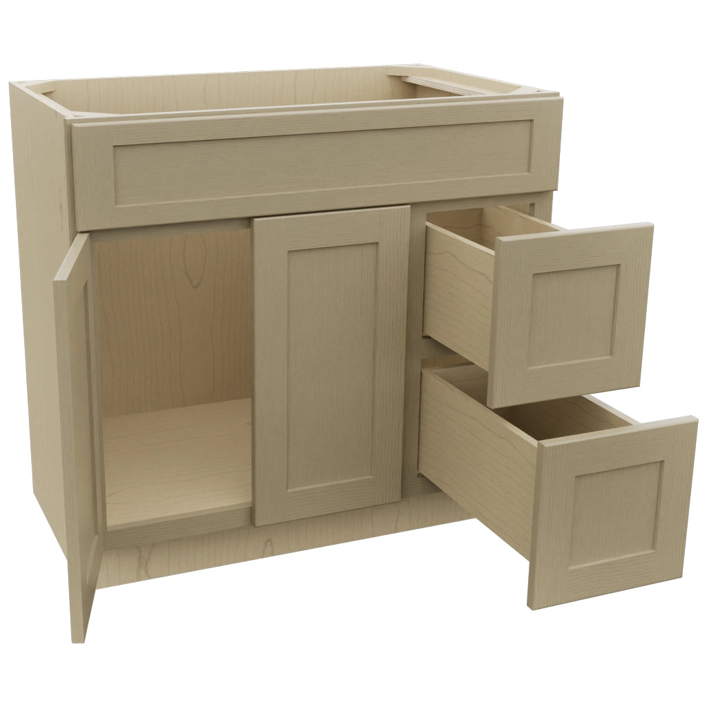 Fabuwood Galaxy Desert Oak VSD48 Vanity Combo Cabinet, Open View