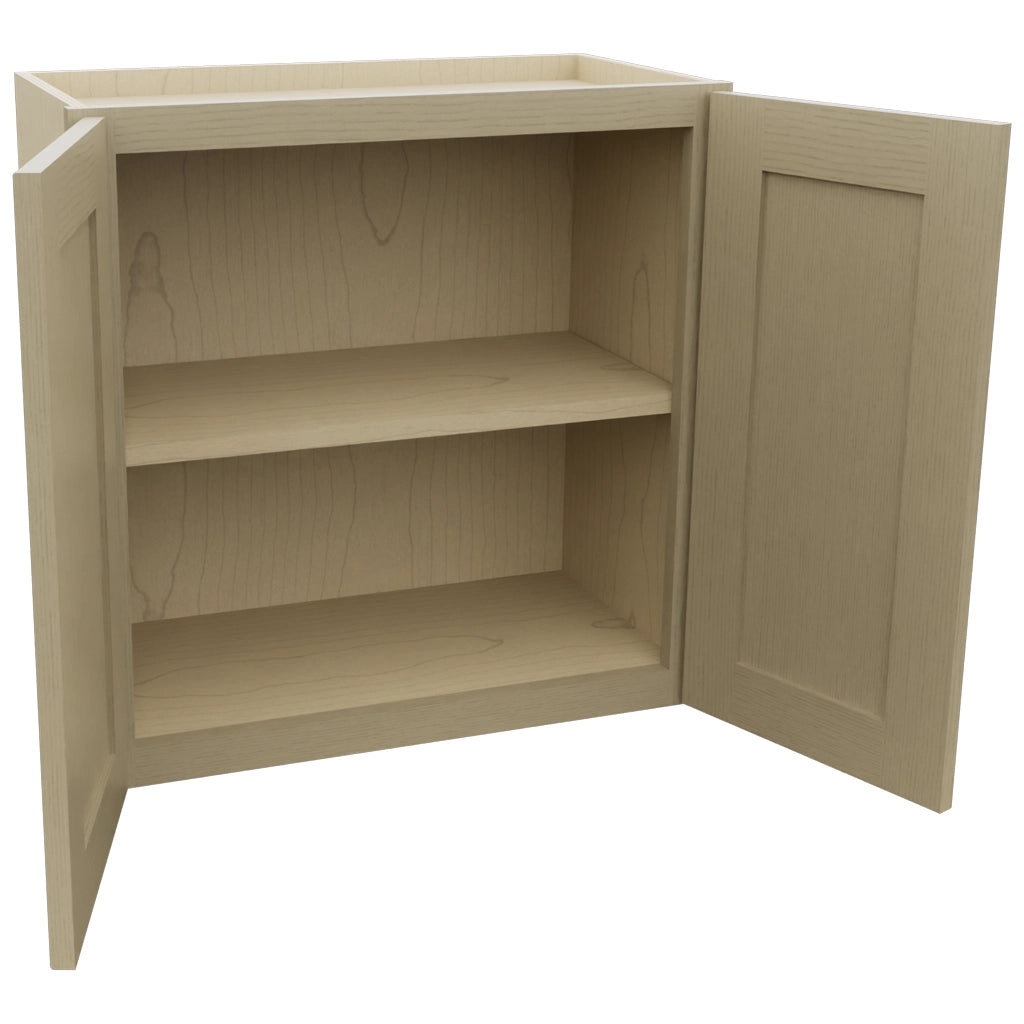 Fabuwood Galaxy Desert Oak W2424 Wall Standard Cabinet, Open View