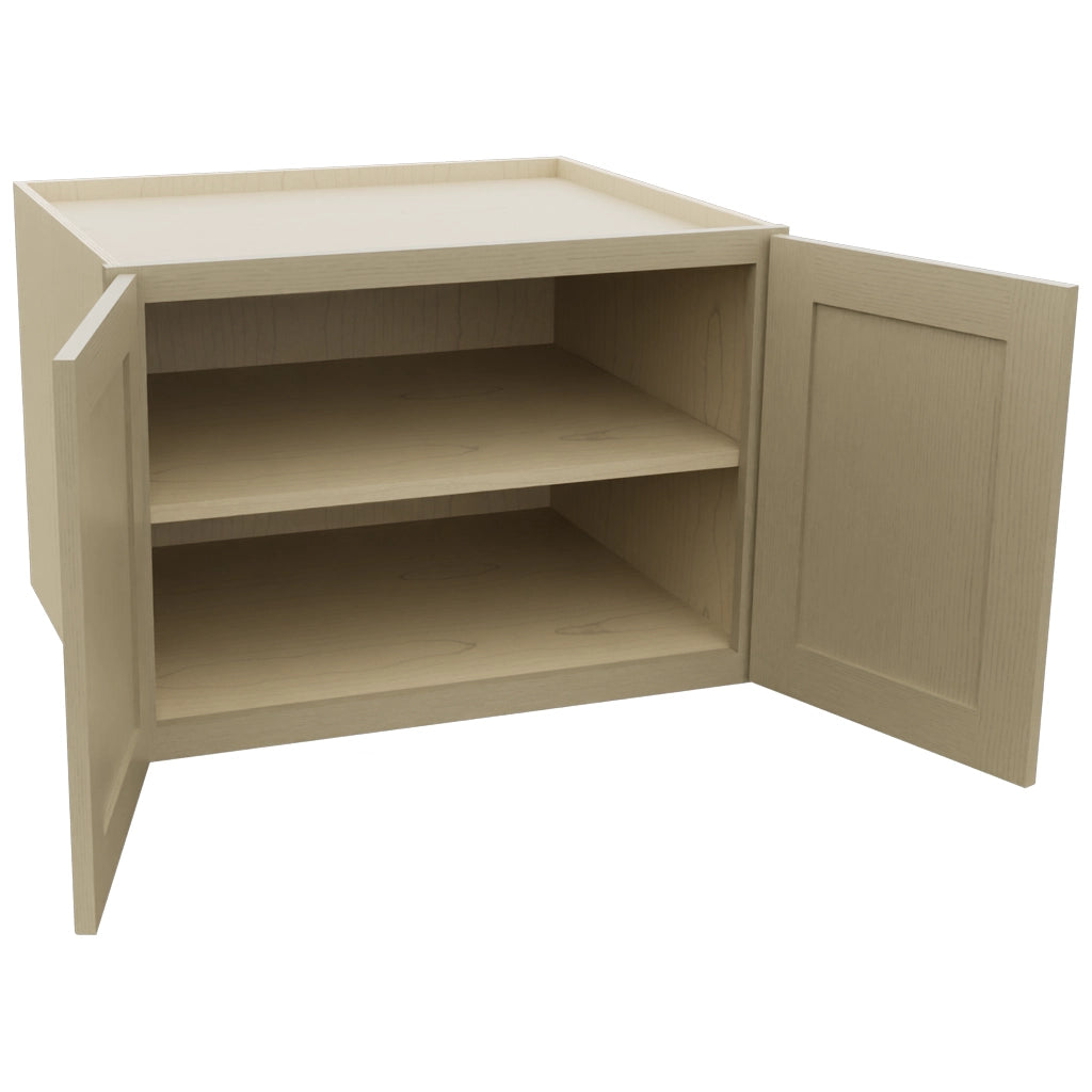 Fabuwood Galaxy Desert Oak W302124 Wall Deep Cabinet, Open View