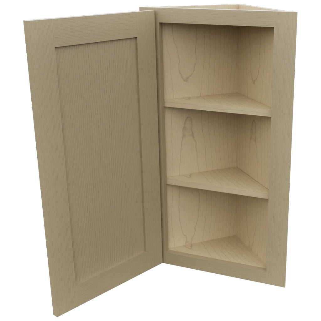 Fabuwood Galaxy Desert Oak WAE1230 Wall Angle End Cabinet, Open View