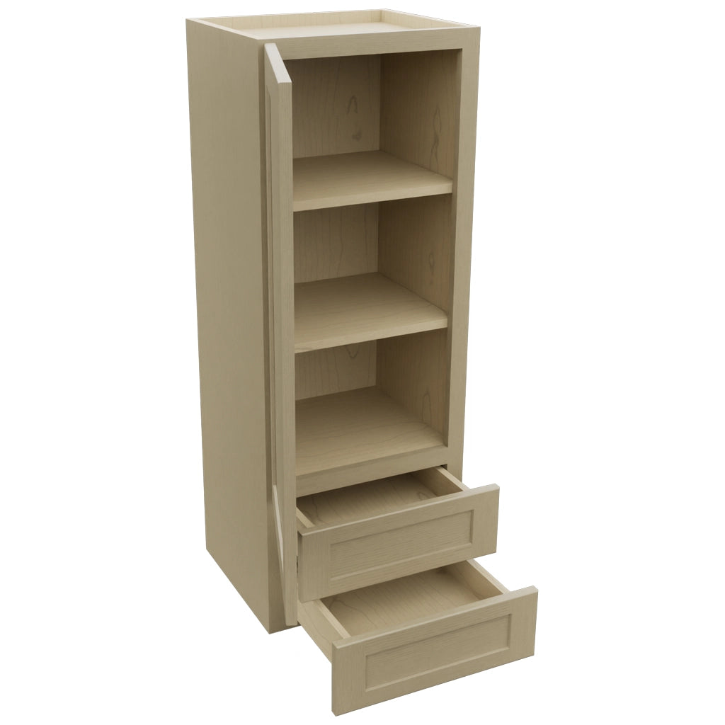 Fabuwood Galaxy Desert Oak WD1848 Wall Drawer Cabinet, Open View