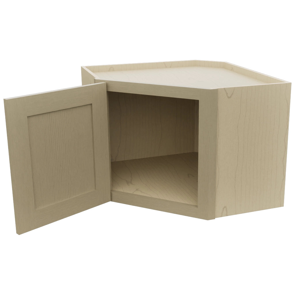 Fabuwood Galaxy Desert Oak WDC2418 Wall Corner Diagonal Cabinet, Open View