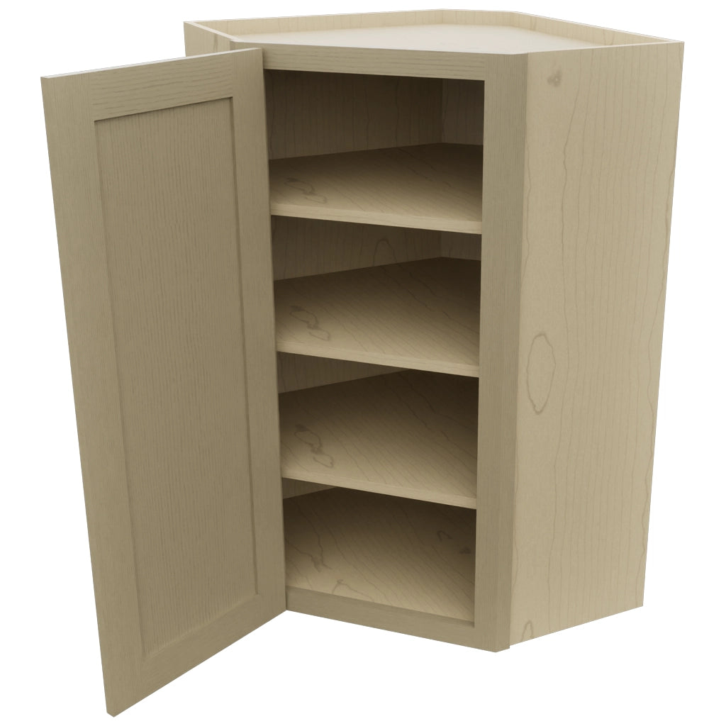 Fabuwood Galaxy Desert Oak WDC2439 Wall Corner Diagonal Cabinet, Open View