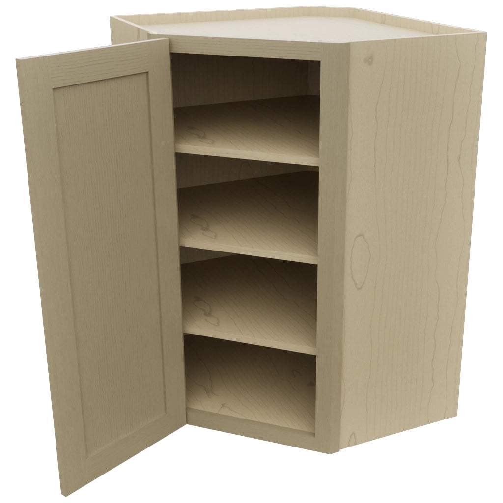 Fabuwood Galaxy Desert Oak WDC2739 Wall Corner Diagonal Cabinet, Open View