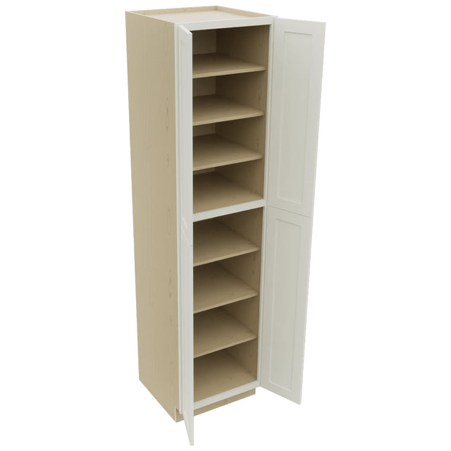 Fabuwood Galaxy Dove TP242496 Tall Pantry Cabinet, Open View