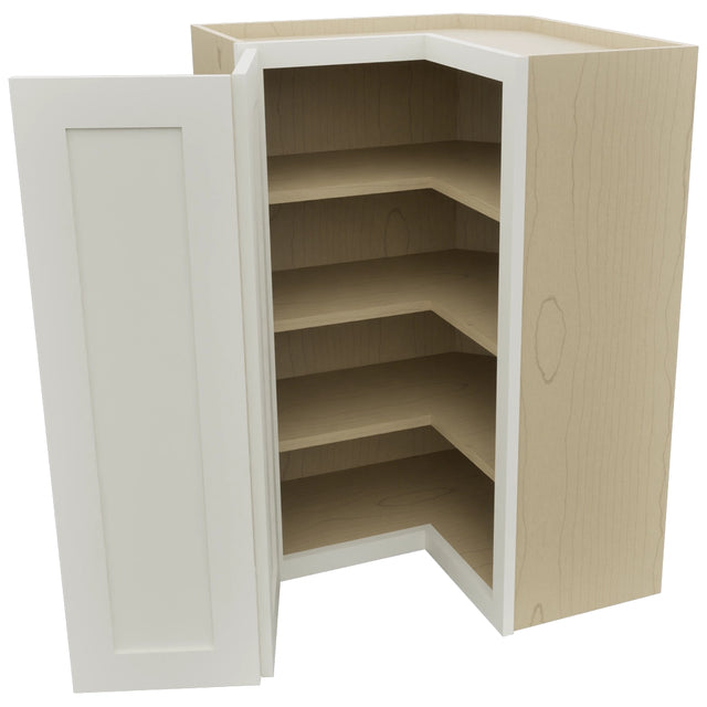 Fabuwood Galaxy Dove WPC2436 Wall Corner Pie Cabinet, Open View