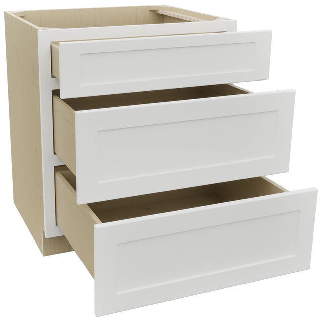 Fabuwood Galaxy Frost DB30 Base 3 Drawers Cabinet, Open View