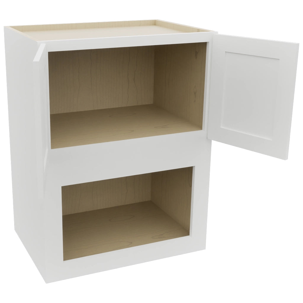 Fabuwood Galaxy Frost MC303921 Wall Microwave Cabinet, Open View