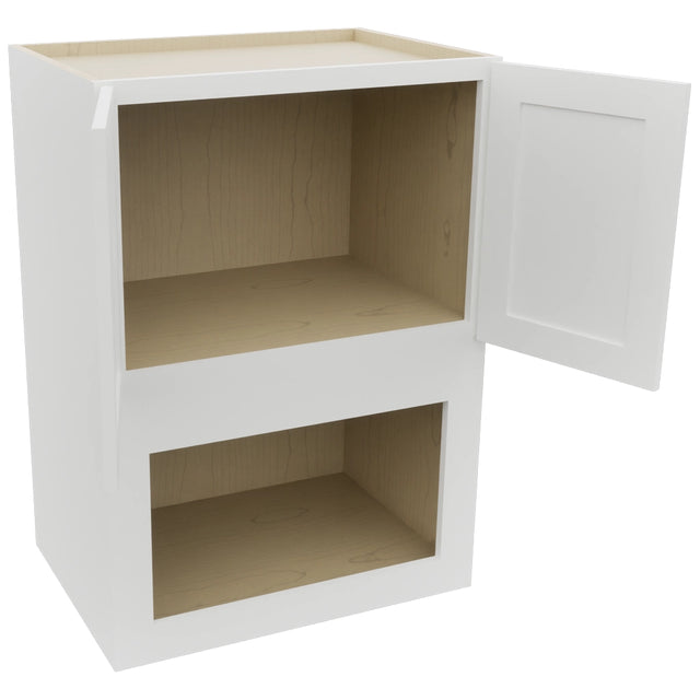 Fabuwood Galaxy Frost MC304221 Wall Microwave Cabinet, Open View