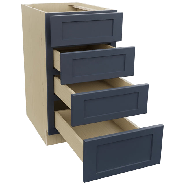 Fabuwood Galaxy Indigo DB18-4 Base 4 Drawers Cabinet, Open View