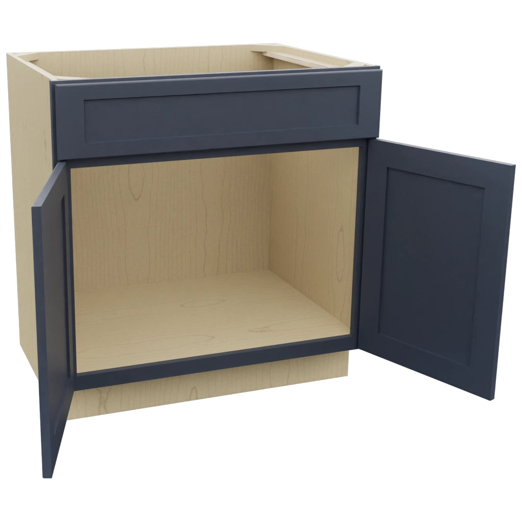 Fabuwood Galaxy Indigo SB33SDF Base Sink Cabinet, Open View