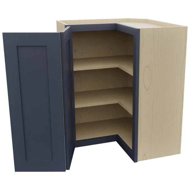 Fabuwood Galaxy Indigo WPC2430 Wall Corner Pie Cabinet, Open View