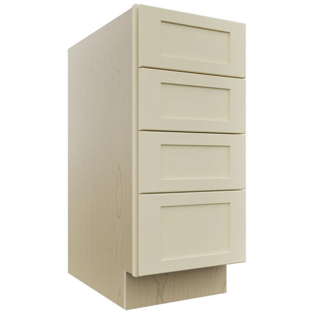 Fabuwood Galaxy Linen DB15-4 Base 4 Drawers Cabinet, Front View