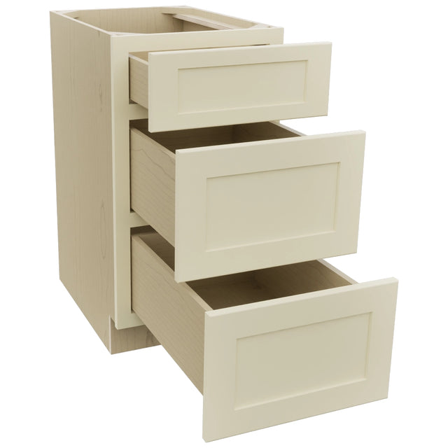 Fabuwood Galaxy Linen DB18 Base 3 Drawers Cabinet, Open View