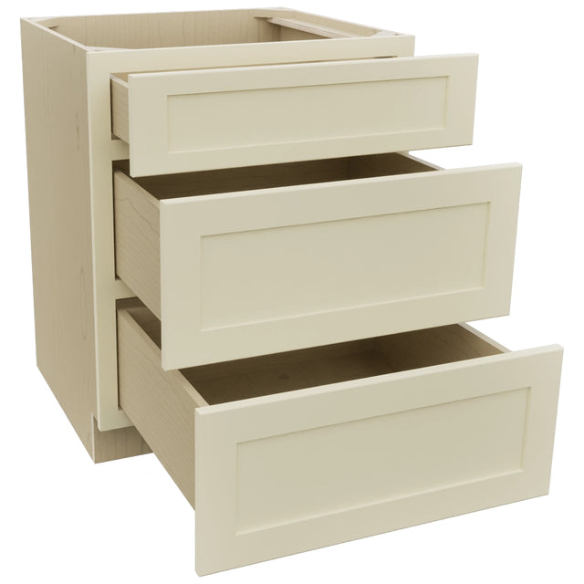 Fabuwood Galaxy Linen DB27 Base 3 Drawers Cabinet, Open View