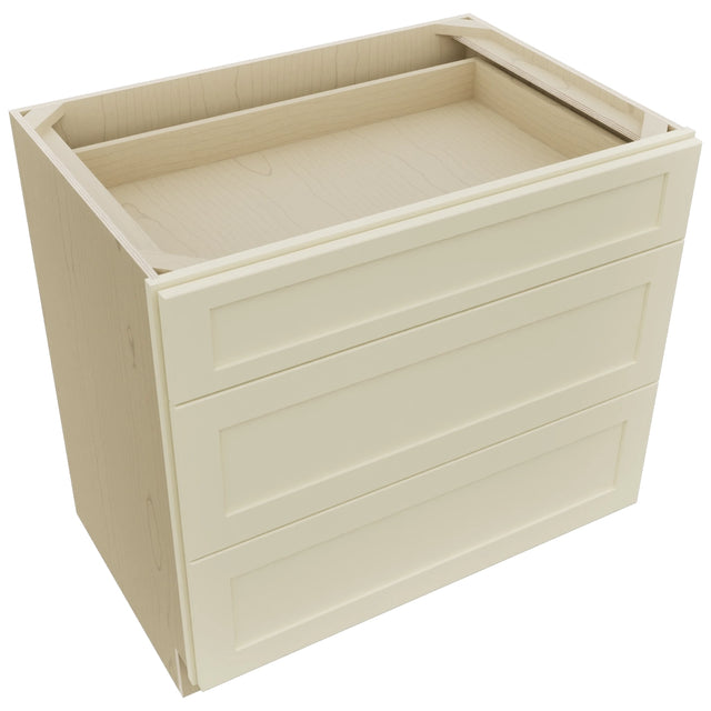 Fabuwood Galaxy Linen DB36 Base 3 Drawers Cabinet, Top View