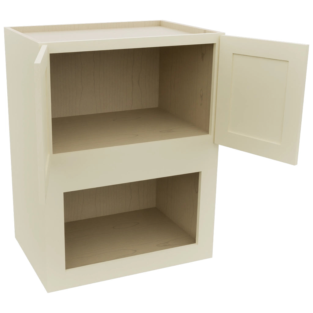 Fabuwood Galaxy Linen MC303921 Wall Microwave Cabinet, Open View