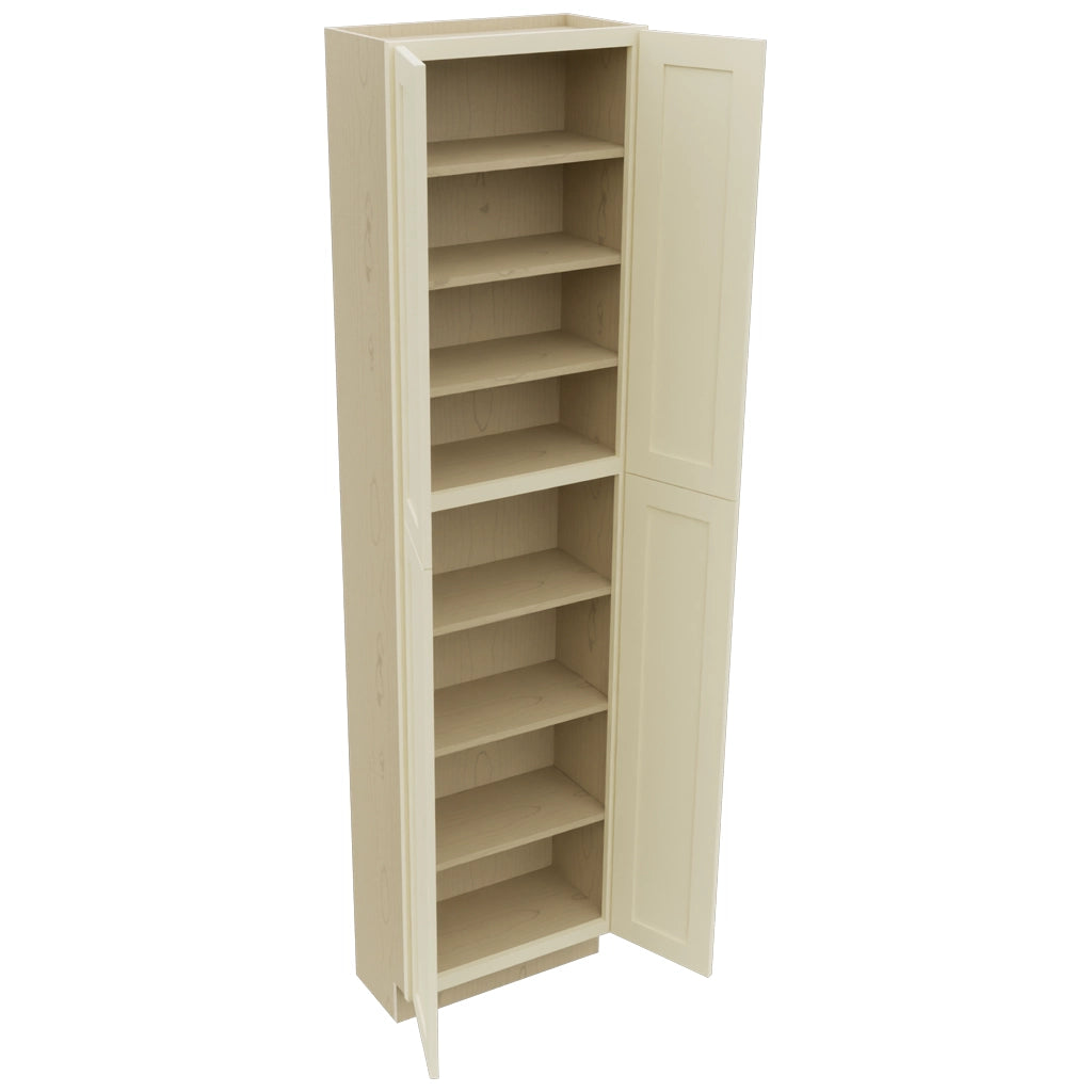 Fabuwood Galaxy Linen TP241293 Tall Pantry Cabinet, Open View