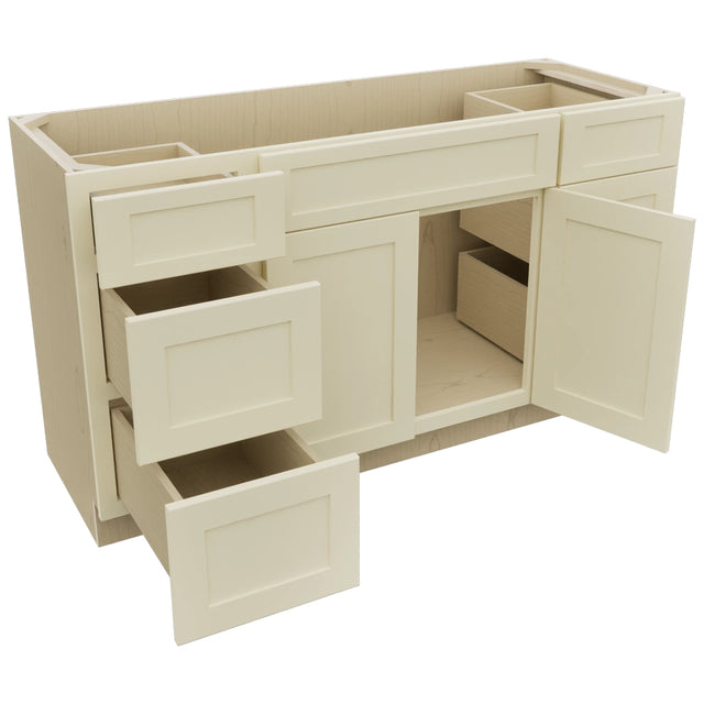 Fabuwood Galaxy Linen VSD60SINGLE Vanity Combo Cabinet, Open View
