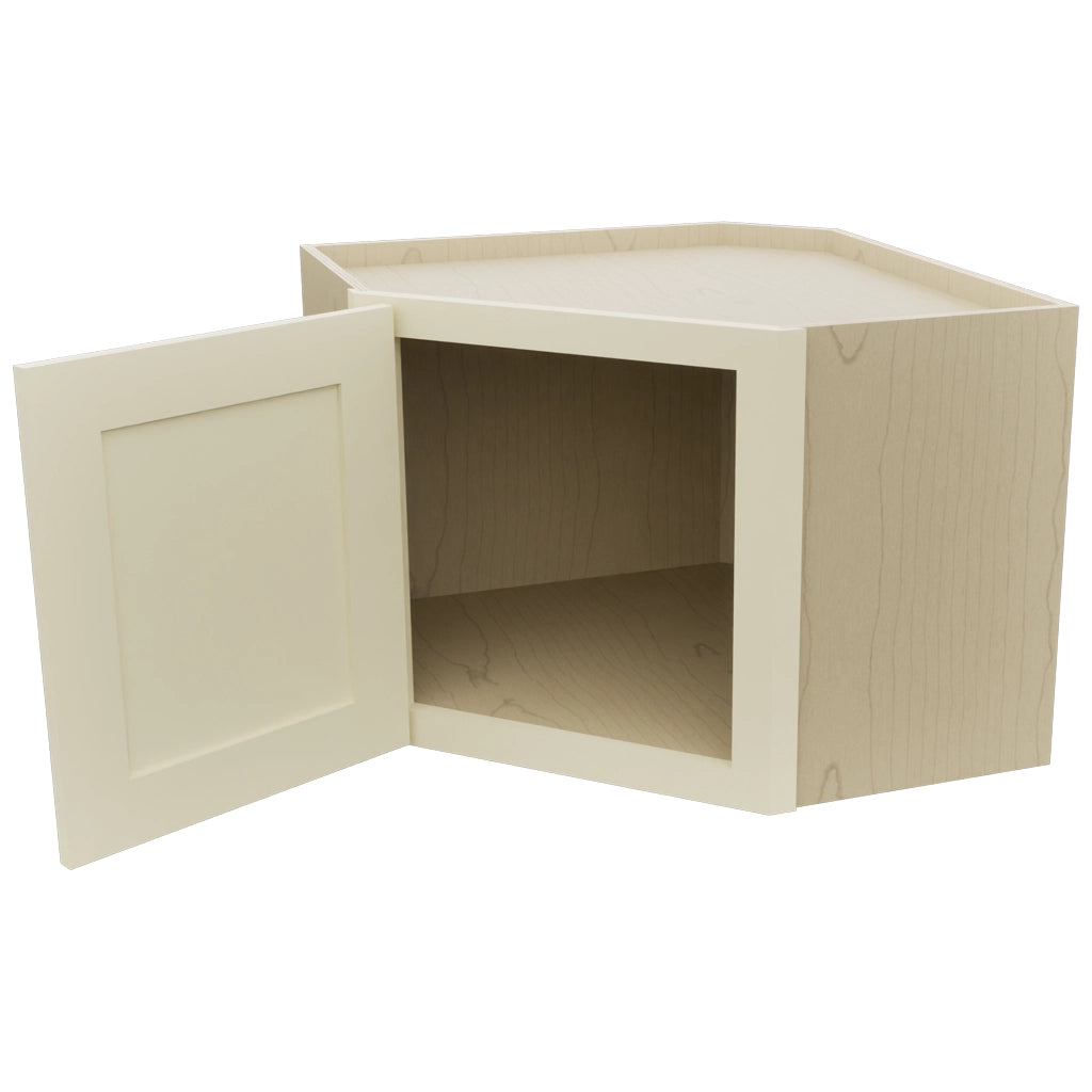 Fabuwood Galaxy Linen WDC2418 Wall Corner Diagonal Cabinet, Open View