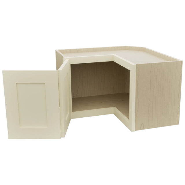 Fabuwood Galaxy Linen WPC2415 Wall Corner Pie Cabinet, Open View