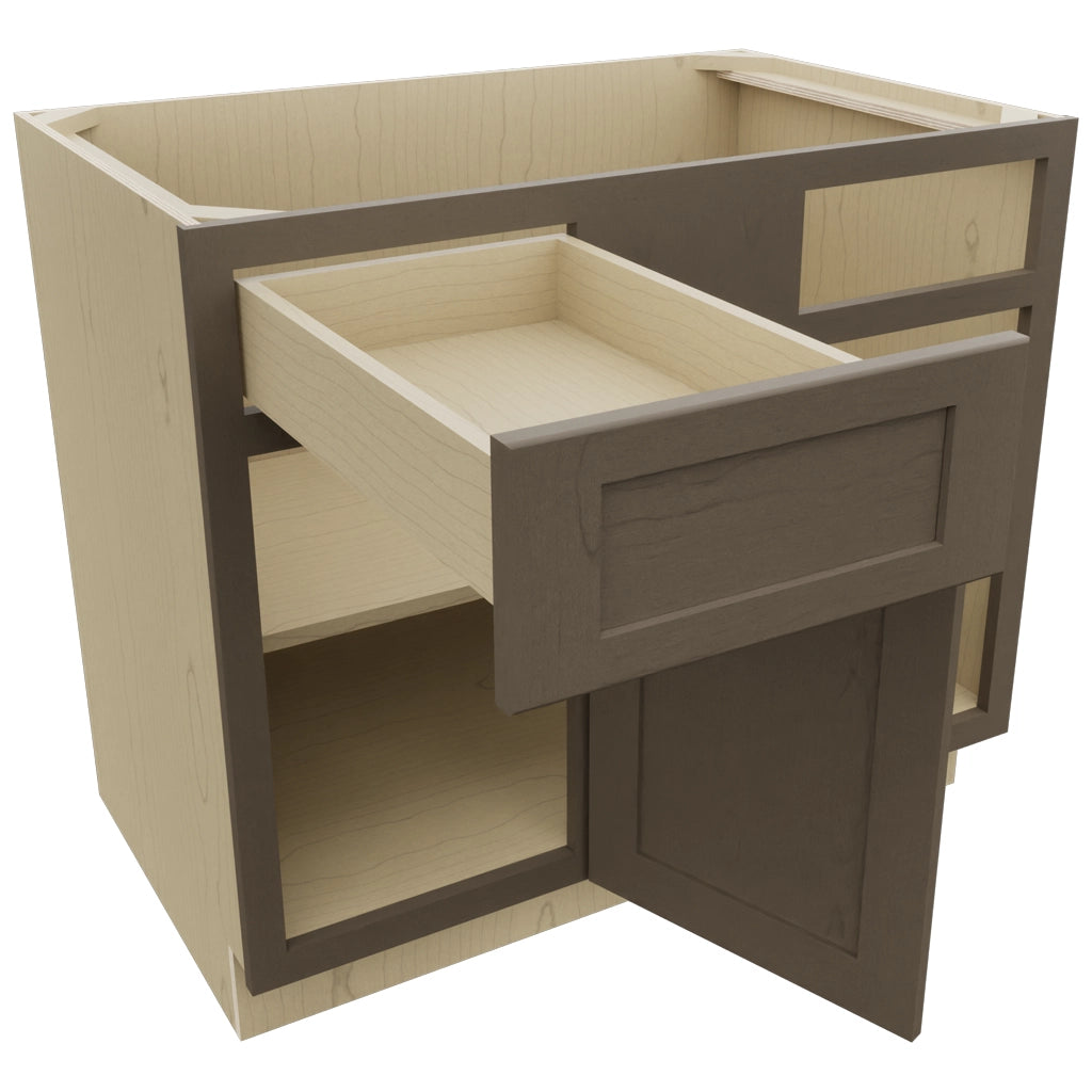 Fabuwood Galaxy Mocha BLB42/45 Base Corner Blind Cabinet, Open View