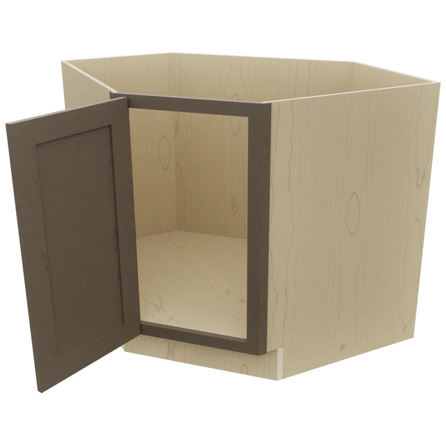 Fabuwood Galaxy Mocha DSB36FD Base Corner Diagonal Sink Cabinet, Open View