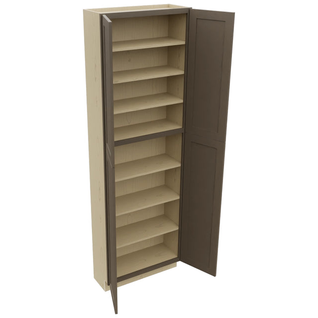Fabuwood Galaxy Mocha TP301293 Tall Pantry Cabinet, Open View