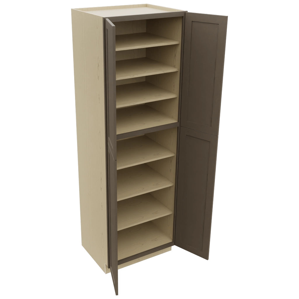 Fabuwood Galaxy Mocha TP302493 Tall Pantry Cabinet, Open View
