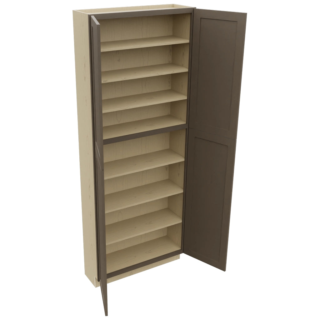 Fabuwood Galaxy Mocha TP361293 Tall Pantry Cabinet, Open View
