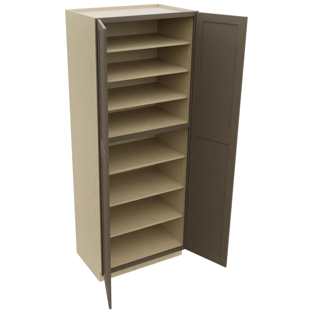 Fabuwood Galaxy Mocha TP362493 Tall Pantry Cabinet, Open View