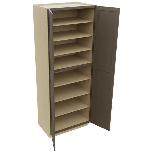 Fabuwood Galaxy Mocha TP362496 Tall Pantry Cabinet, Open View
