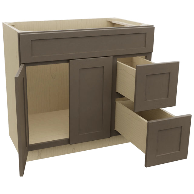 Fabuwood Galaxy Mocha VSD48 Vanity Combo Cabinet, Open View