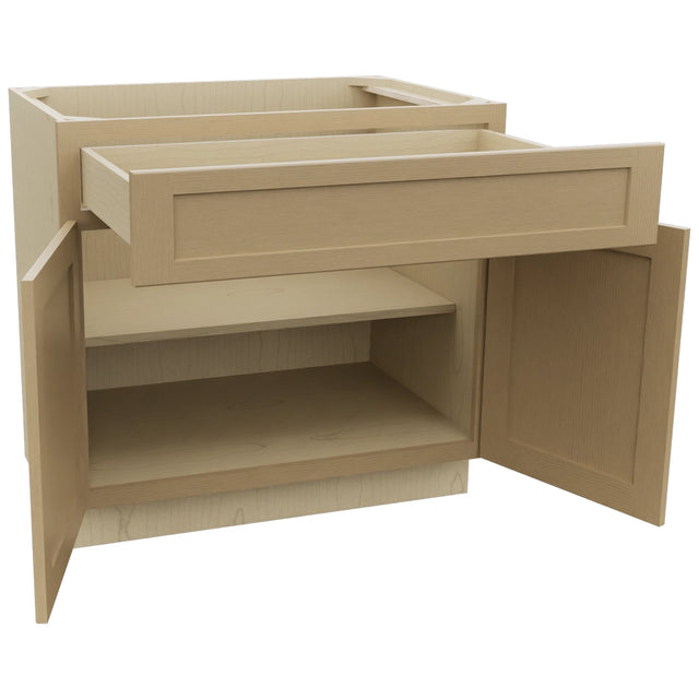 Fabuwood Galaxy Natural Oak B36SDF Base Standard Cabinet, Open View