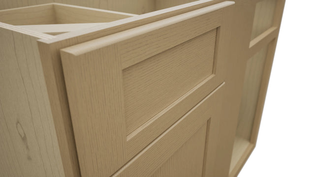 Fabuwood Galaxy Natural Oak BLB42/45 Base Corner Blind Cabinet, Detail View