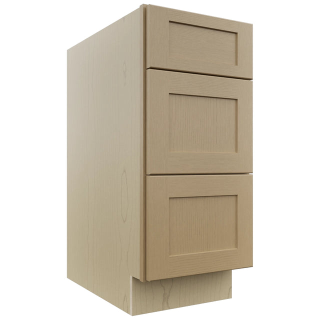 Fabuwood Galaxy Natural Oak DB15 Base 3 Drawers Cabinet, Front View