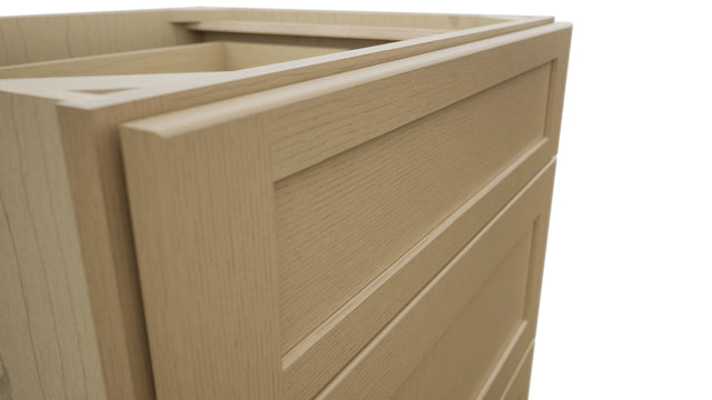 Fabuwood Galaxy Natural Oak DB27 Base 3 Drawers Cabinet, Detail View