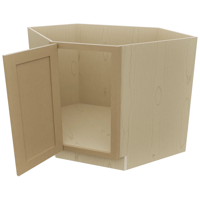 Fabuwood Galaxy Natural Oak DSB36FD Base Corner Diagonal Sink Cabinet, Open View