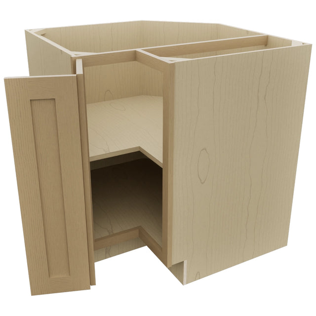 Fabuwood Galaxy Natural Oak ERB33 Base Corner Easy Reach Cabinet, Open View
