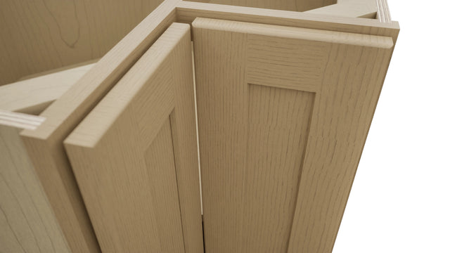 Fabuwood Galaxy Natural Oak ERB33 Base Corner Easy Reach Cabinet, Detail View