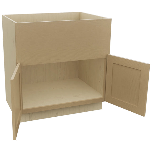 Fabuwood Galaxy Natural Oak FS33 Base Farm Sink Cabinet, Open View