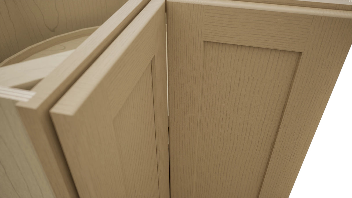 Fabuwood Galaxy Natural Oak LSB36 Base Corner Lazy Susan Cabinet, Detail View