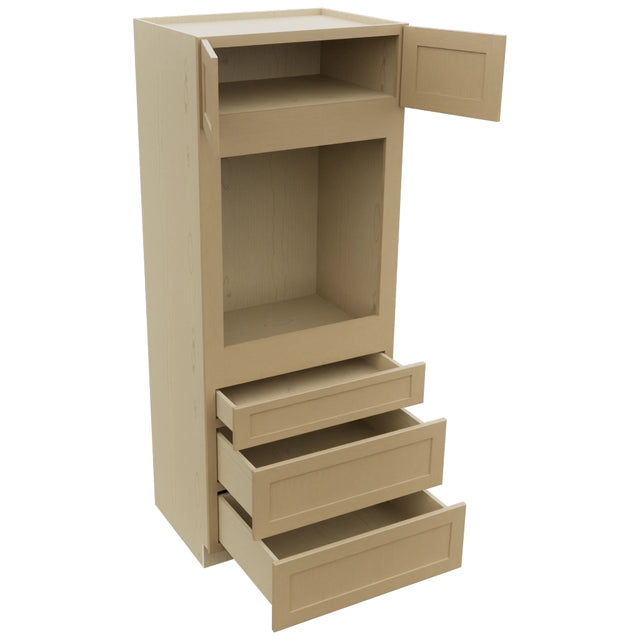 Fabuwood Galaxy Natural Oak OC3384S Tall Oven Cabinet Single, Open View