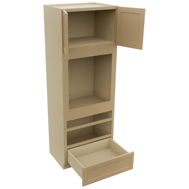 Fabuwood Galaxy Natural Oak OC3393D Tall Oven Cabinet Double, Open View